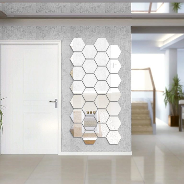 Hexagonal Mirror Wall Stickers - Kit XP